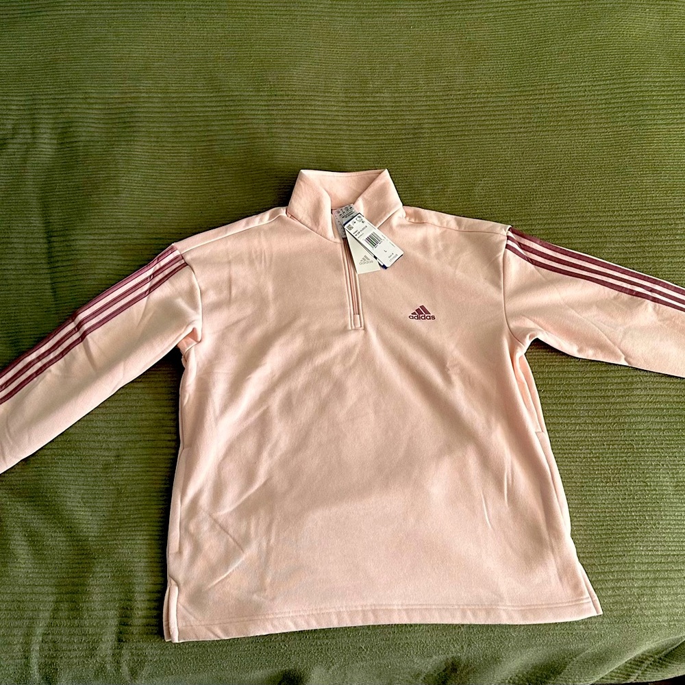 Adidas zip fleece. Pink. NEW. Large
